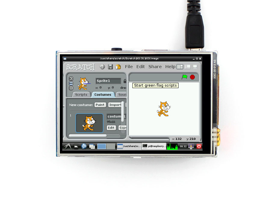 3.5 "TFT LCD 320x480 Touch Display voor Raspberry Pi