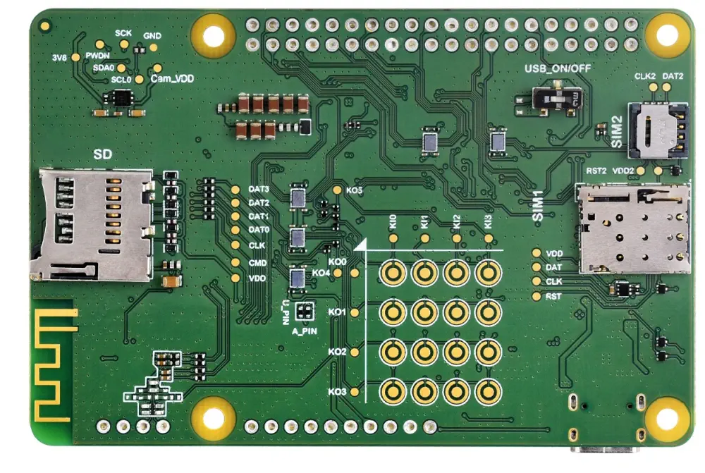 EC200U-EU C4-P01 Planche de développement pour QuecPython - Dimensions