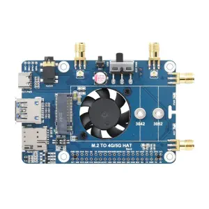 Waveshare Raspberry Pi LTE Cat 6 Communication HAT, LTE-A Global Multi-Band, Positionnement GNSS, W/ Module EM060K-GL