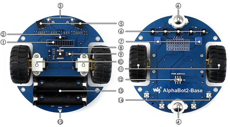 AlphaBot2 Mobile Roboter Entwicklungsplattform für Arduino - Zum Vergrößern klicken