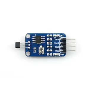 Waveshare 49E Hall Sensor w/ LM393 Comparator, Adjustable Sensitivity, Signal Output Indicator, 2.3V ~ 5.3V, 27.0mm x 15.5mm, Mounting Holes 2.0mm