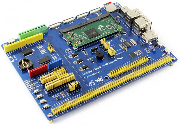 Placa IO Plus de Módulo de Cálculo para Raspberry Pi CM3 y CM3L – Haga clic para ampliar