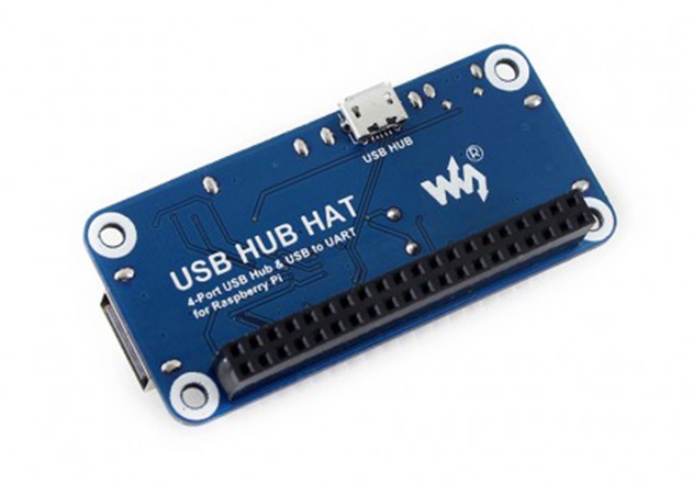 Raspberry Pi Zero W con HAT de HUT USB (Paquete D) – Haga clic para ampliar