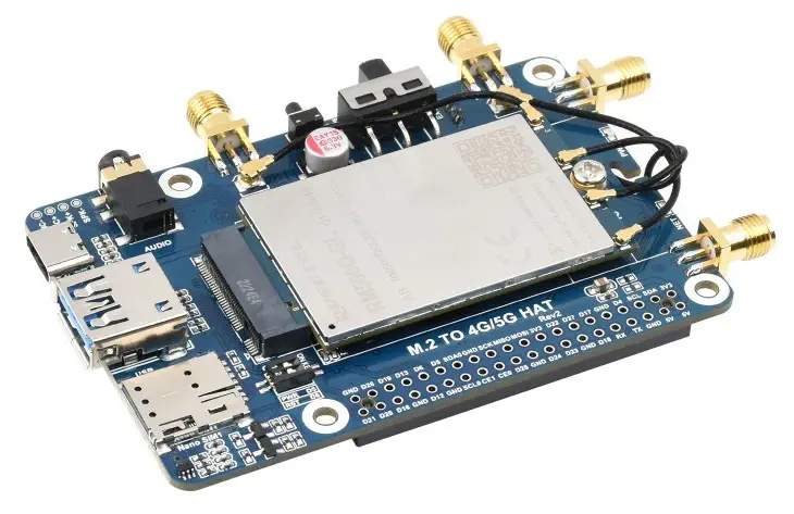 RM502Q-AE 5G HAT para Raspberry Pi - Dimensiones
