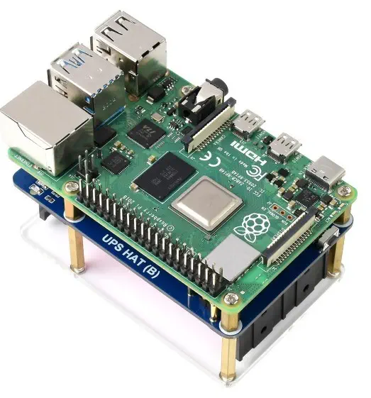 Close-Up of UPS HAT (B) for Raspberry Pi - Dimensions