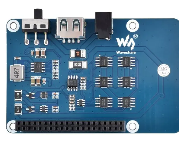 Bottom View Of UPS HAT For Raspberry Pi - Dimensions