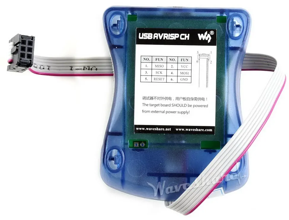 USB AVRISP CH, AVR Programmer with Label - Dimensions