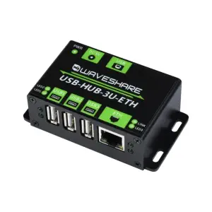 Waveshare USB HUB industriel multifonctionnel, extension de 3 ports USB + port Ethernet 100m (EU)