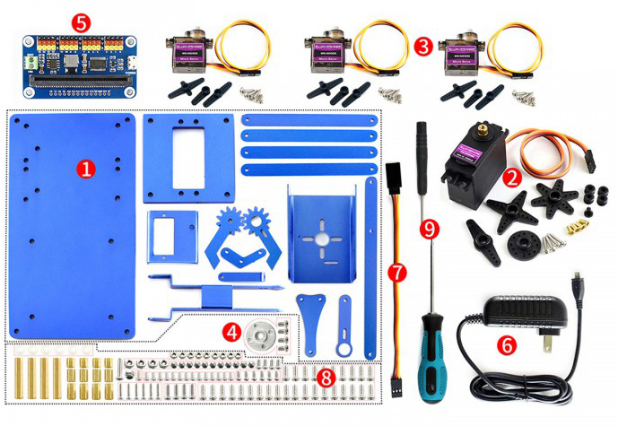 Kit de Brazo Robot Metálico Bluetooth de 4-DOF para micro:bit - Haga Clic para Ampliar