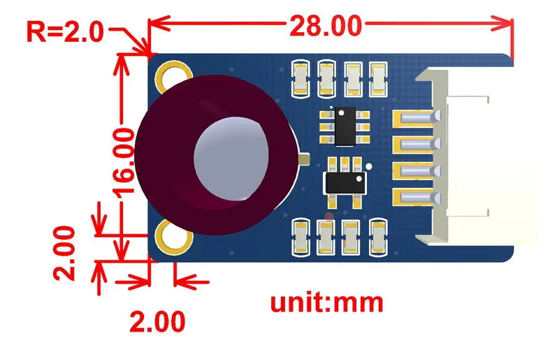 Cámara Termográfica de Matriz de Infrarrojos MLX90640, 32×24 píxeles, FOV 110° - Haga Clic para Ampliar