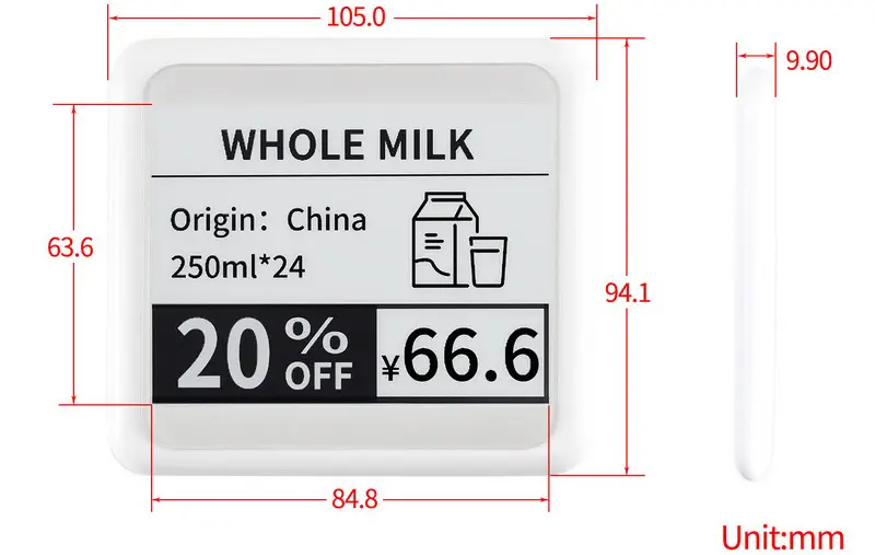 e-Paper Pasivo de 4,2 pulg Alimentado por NFC s/ Batería de Waveshare