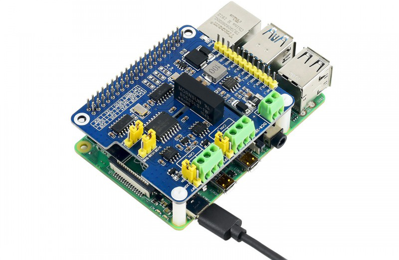 2-Channel Isolated CAN FD Expansion HAT for Raspberry Pi - Click to Enlarge