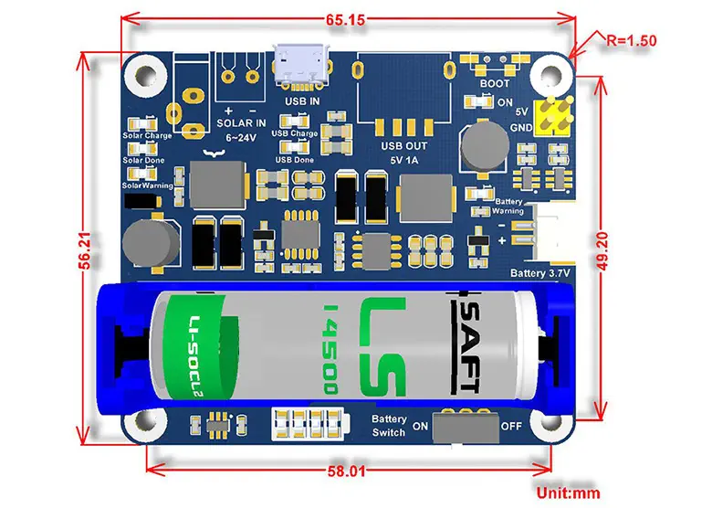 Módulo de Gestión de Energía Solar para Panel Solar de 6-24 V de Waveshare - Haga Clic para Ampliar