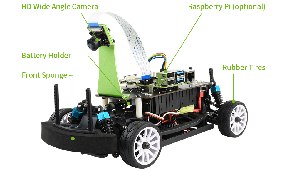 Robot de Carreras con IA de Alta Velocidad PiRacer Pro (s/ Raspberry Pi) - Haga Clic para Ampliar