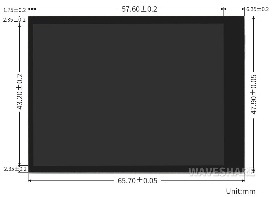Écran tactile LCD capacitif 2,8 pouces 480x640 DPI IPS pour Raspberry Pi - Cliquez pour agrandir