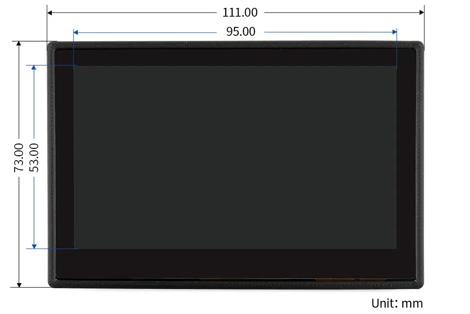  4.3-In Capacitive Touch Display DSI 800x480 for Raspberry Pi w/ Protective Case - Click to Enlarge