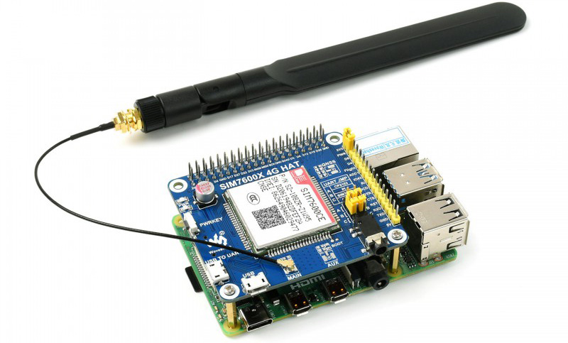 SIM7600CE-CNSE 4G HAT for Raspberry Pi - Click to Enlarge