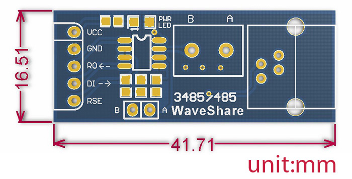 Waveshare RS485 Karte (3,3 V) - Zum Vergrößern klicken