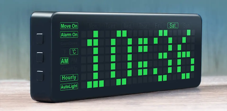 Electronic Clock for Raspberry Pi Pico w/ Accurate RTC Multi Functions & LEDs - Click to Enlarge