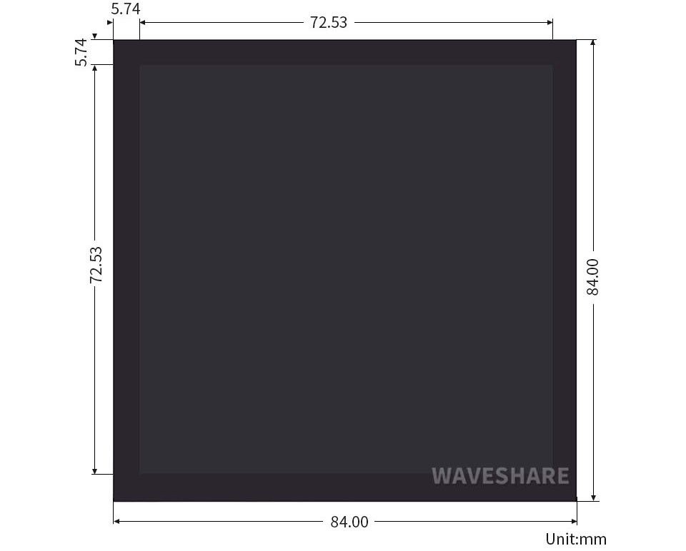 4in Square Capacitive Touch Screen LCD (C) for Raspberry Pi, 720×720, DPI, IPS - Click to Enlarge