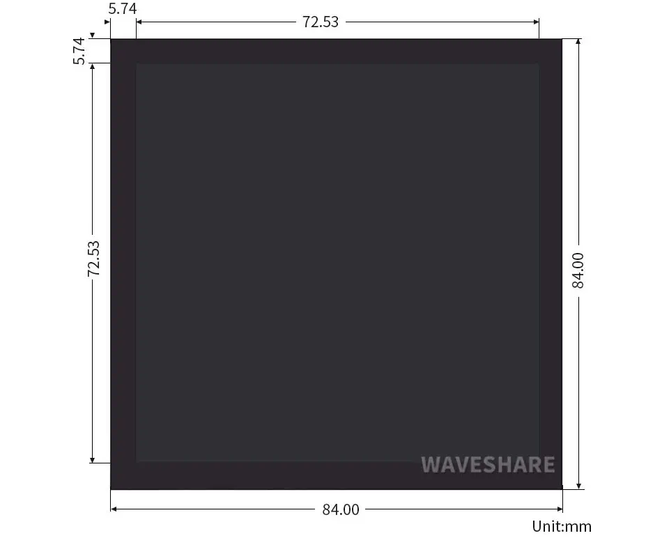 Pantalla LCD Táctil Capacitiva Cuadrada de 4 pulg (C) 720x720, DPI, IPS para RPi - Haga Clic para Ampliar