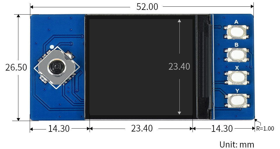 Pantalla LCD de 1,3 pulg, 65K colores, 240x240, SPI de Waveshare para RPi Pico - Haga Clic para Ampliar