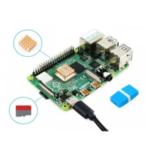 Kit de démarrage Raspberry Pi 4 modèle B avec pièces essentielles et prise UE sans Raspberry Pi