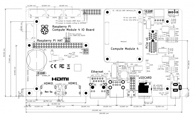 Kit de développement Raspberry Pi Compute Module 4 avec carte IO officielle - Cliquez pour agrandir