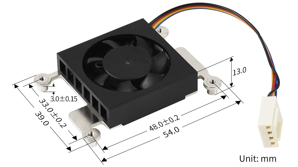 Ventilateur de refroidissement 3007 dédié pour module de calcul Raspberry Pi 4 CM4, faible bruit - Cliquez pour agrandir