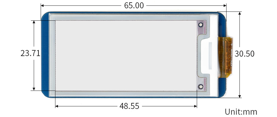 2.13in E-Paper E-Ink Display Module (B) for Raspberry Pi Pico - Click to Enlarge