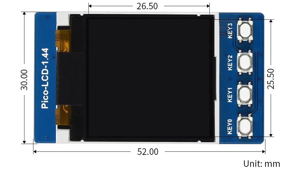 Waveshare 1.44in LCD Display Module for RPi Pico, 65K Colors, 128x128, SPI - Click to Enlarge