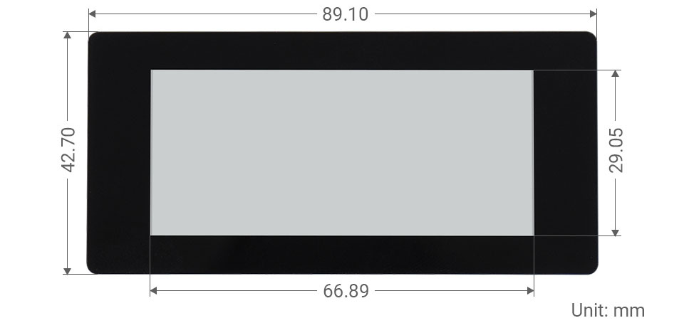 2.9-inch 296x128 Touch E-Paper E-Ink Display HAT for RPi, Capacitive Touch - Click to Enlarge
