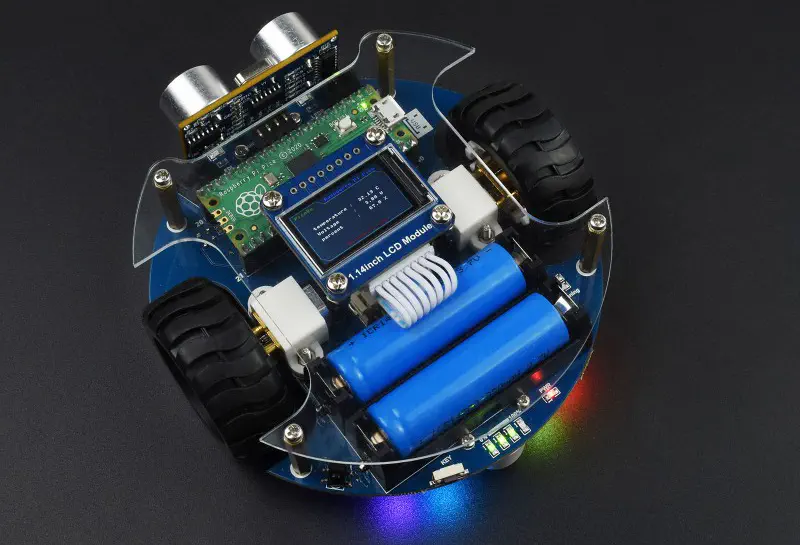 Robot mobile PicoGo, auto-conduite, RC, basé sur RPi Pico (inclus) avec prise US - Cliquez pour agrandir