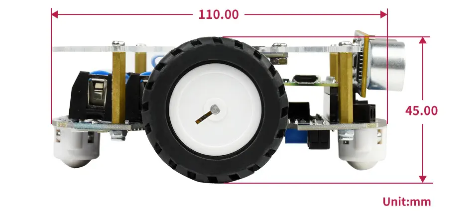 Robot mobile PicoGo, auto-conduite, RC, basé sur RPi Pico (inclus) avec prise US - Cliquez pour agrandir