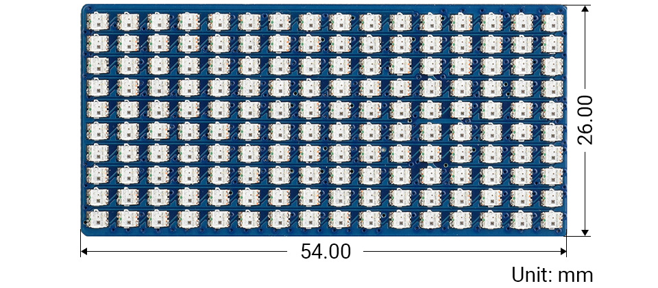 RGB Full-color LED Matrix Panel for Raspberry Pi Pico, 16x10 Grid - Click to Enlarge