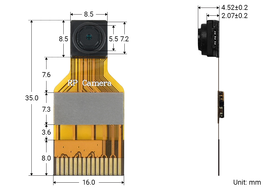 RPi FPC Camera (B) for Raspberry Pi, OV5647, 5MP, Mini Size - Click to Enlarge