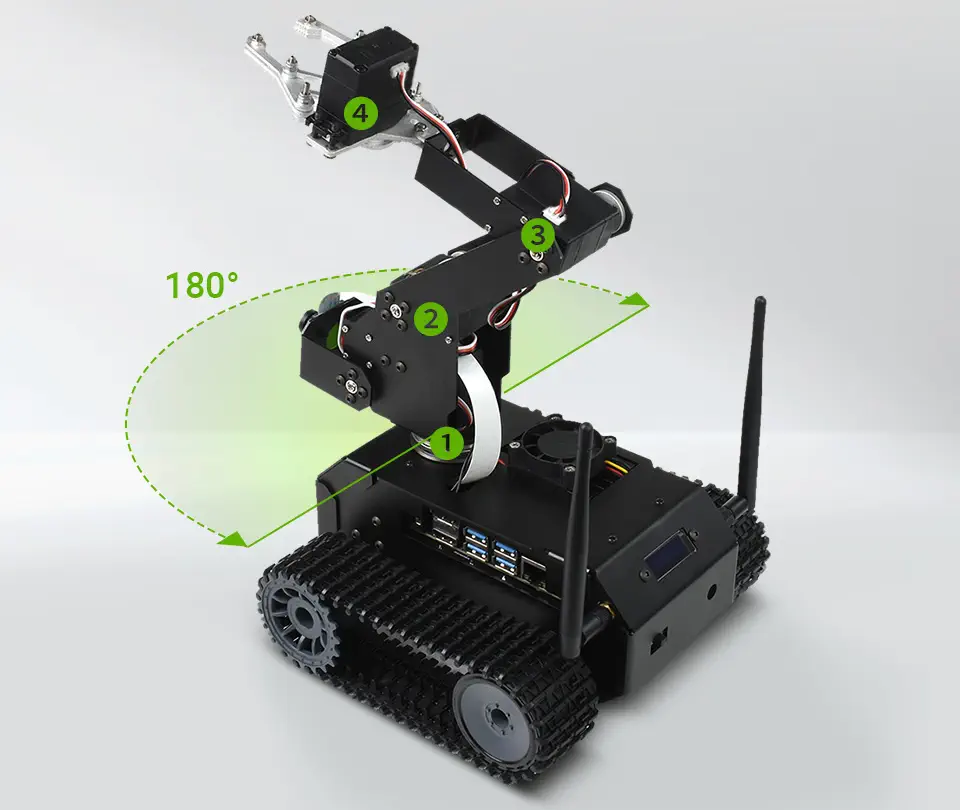 Robot mobile à chenilles JETANK AI basé sur Jetson Nano (avec Jetson Nano et carte TF) - Cliquez pour agrandir