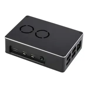 Boîtier à double ventilateur pour Raspberry Pi 4, surface polie terne