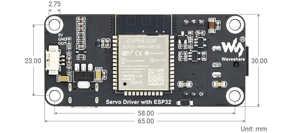 ESP32 Servo Driver Expansion Board, Built-In WiFi & Bluetooth - Click to Enlarge