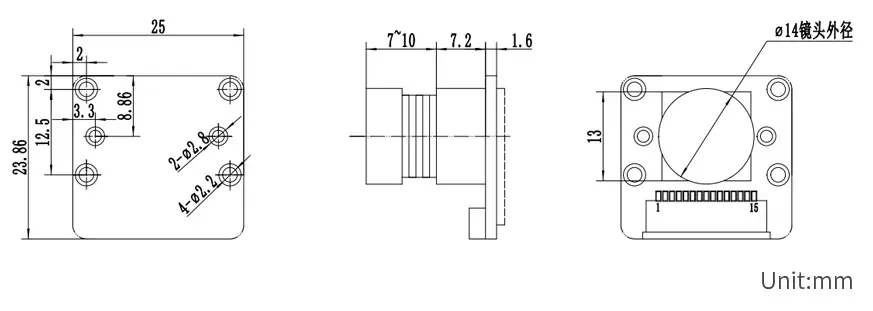 Cámara Mono OV9281-110 para Raspberry Pi, Obturador global, 1MP - Haga Clic para Ampliar