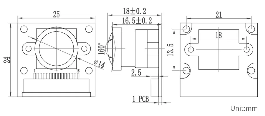 Caméra Mono OV9281-160 pour Raspberry Pi, Obturateur Global, 1MP - Cliquez pour agrandir