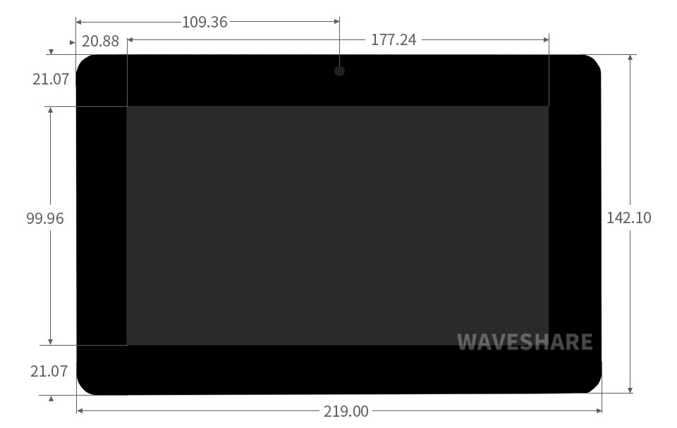 8 Zoll Kapazitives Touch-Display für Raspberry Pi, DSI-Schnittstelle, 800x480 - Zum Vergrößern klicken