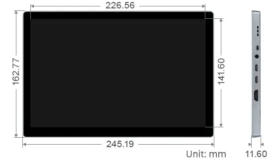 1x HDMI AMOLED de 10,5 pouces 1 câble plat HDMI ~1 m 1 câble HDMI vers micro HDMI ~1 m 1 câble USB-A vers USB-C ~1 m 1x Adaptateur secteur USB-C 5V 3A 1x Étui de protection dédié (cadeau supplémentaire) - Cliquez pour agrandir