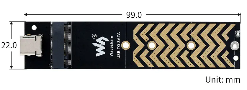 USB-C Adapter For NGFF SSD, USB3.2 Gen2 Type-C - Click to Enlarge