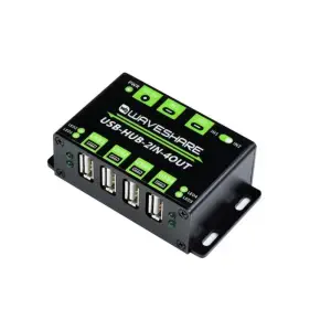 HUB USB de qualité industrielle, 4 ports USB 2.0, prise américaine double hôte commutable