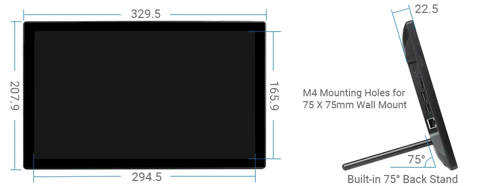 Minicomputadora de 13,3pulg c/ Tecnología RPi CM4, Pantalla Táctil HD s/ CM4 (US)- Haga Clic para Ampliar