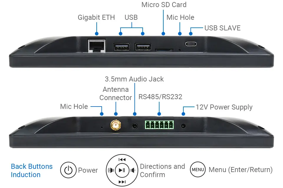 Mini-ordinateur 13,3 pouces alimenté par Raspberry Pi CM4, écran tactile HD (prise US)