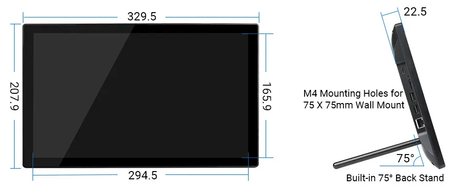 Miroir magique CM4 13,3 pouces, mini-ordinateur, assistant vocal, tactile sans CM4 (États-Unis) - Cliquez pour agrandir