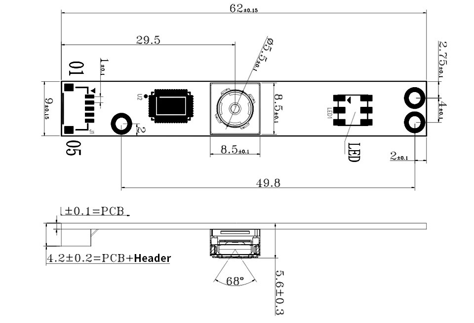 Cámara USB OV5640 de 5MP, Grabación de Video 1080P, Enfoque Fijo - Haga Clic para Ampliar