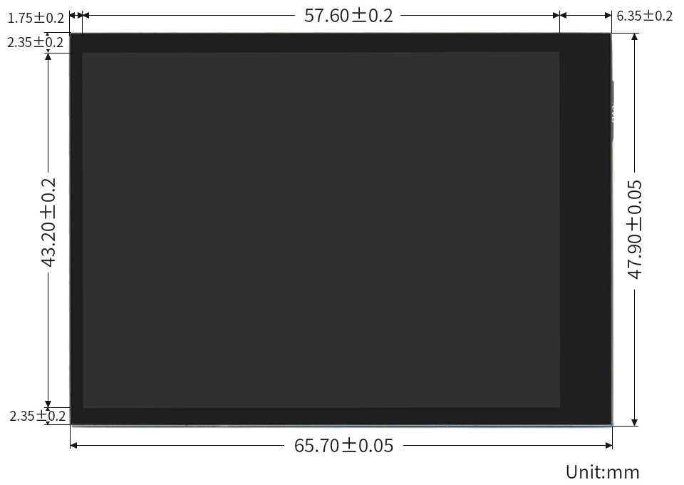 Extension d'écran tactile 2,8 pouces pour RPi CM4, entièrement laminée (sans extension d'interface)  - Cliquez pour agrandir